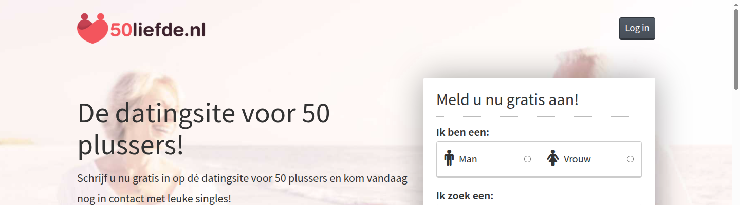 Screenshot van de 50liefde website